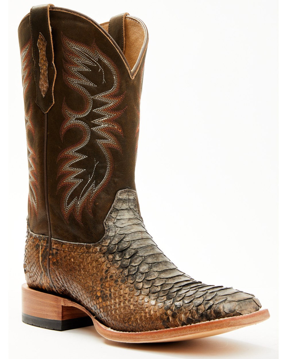 Cody James - Men's Python Exotic Western Boots - Broad Square Toe | Brown