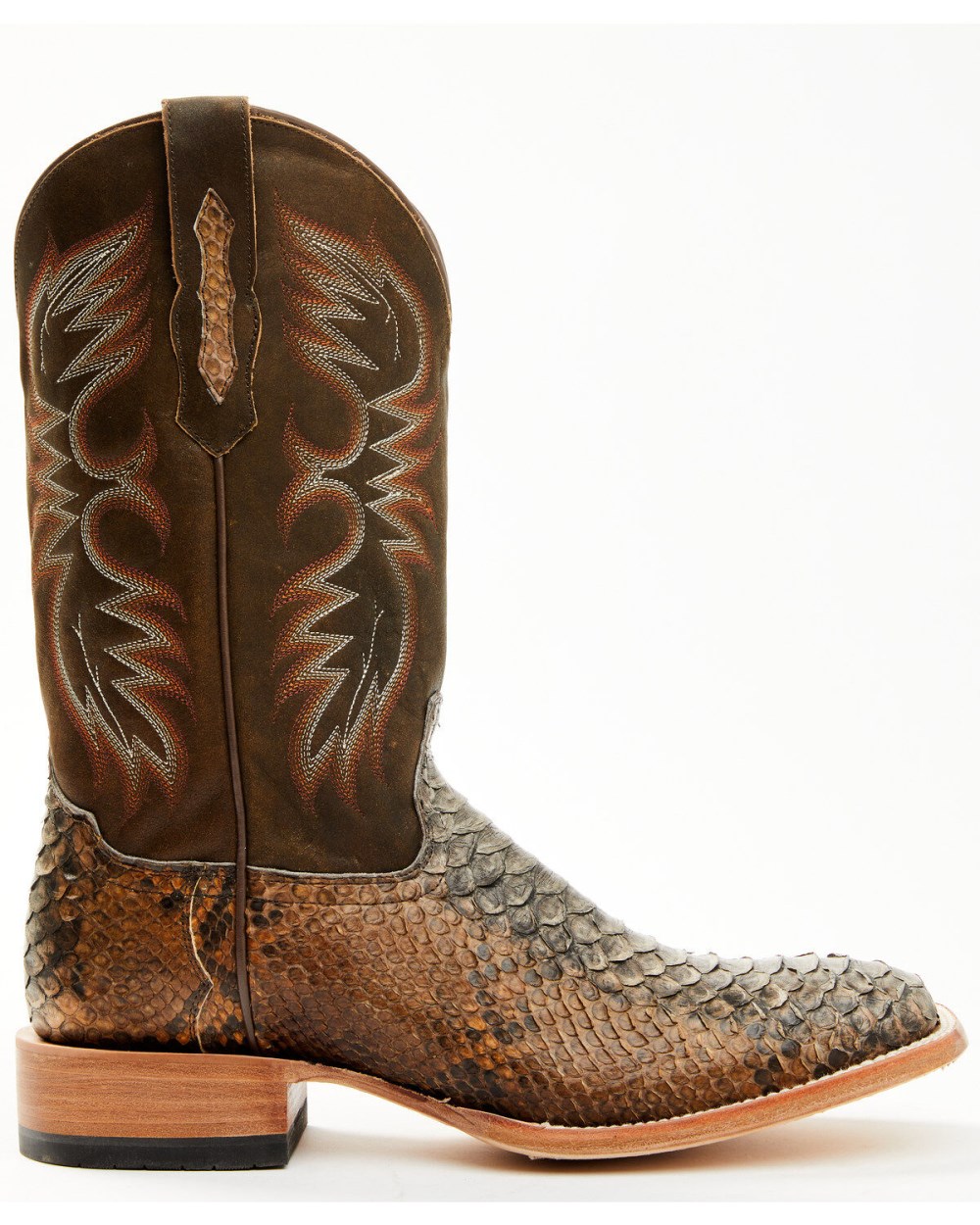Cody James - Men's Python Exotic Western Boots - Broad Square Toe | Brown