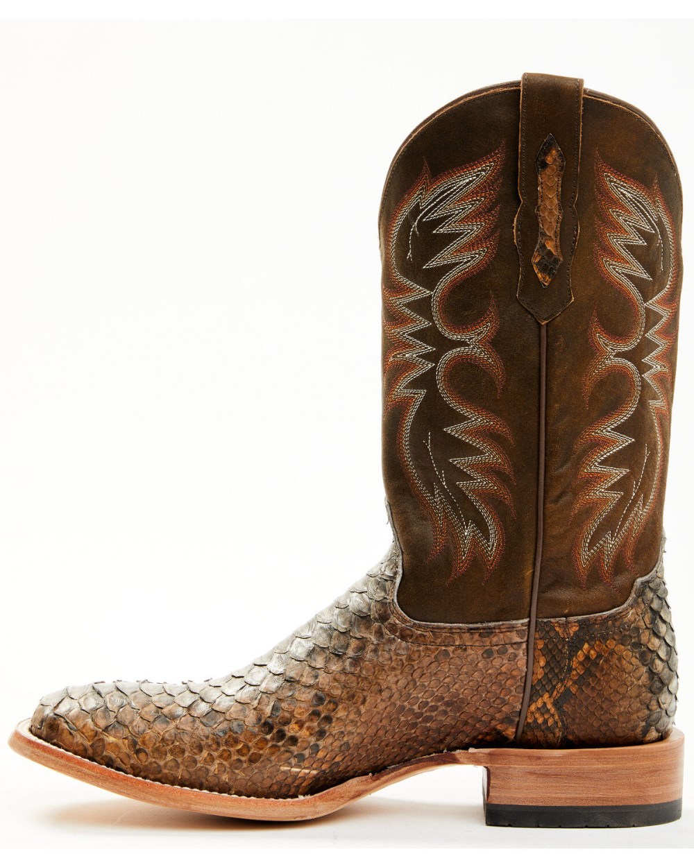 Cody James - Men's Python Exotic Western Boots - Broad Square Toe | Brown