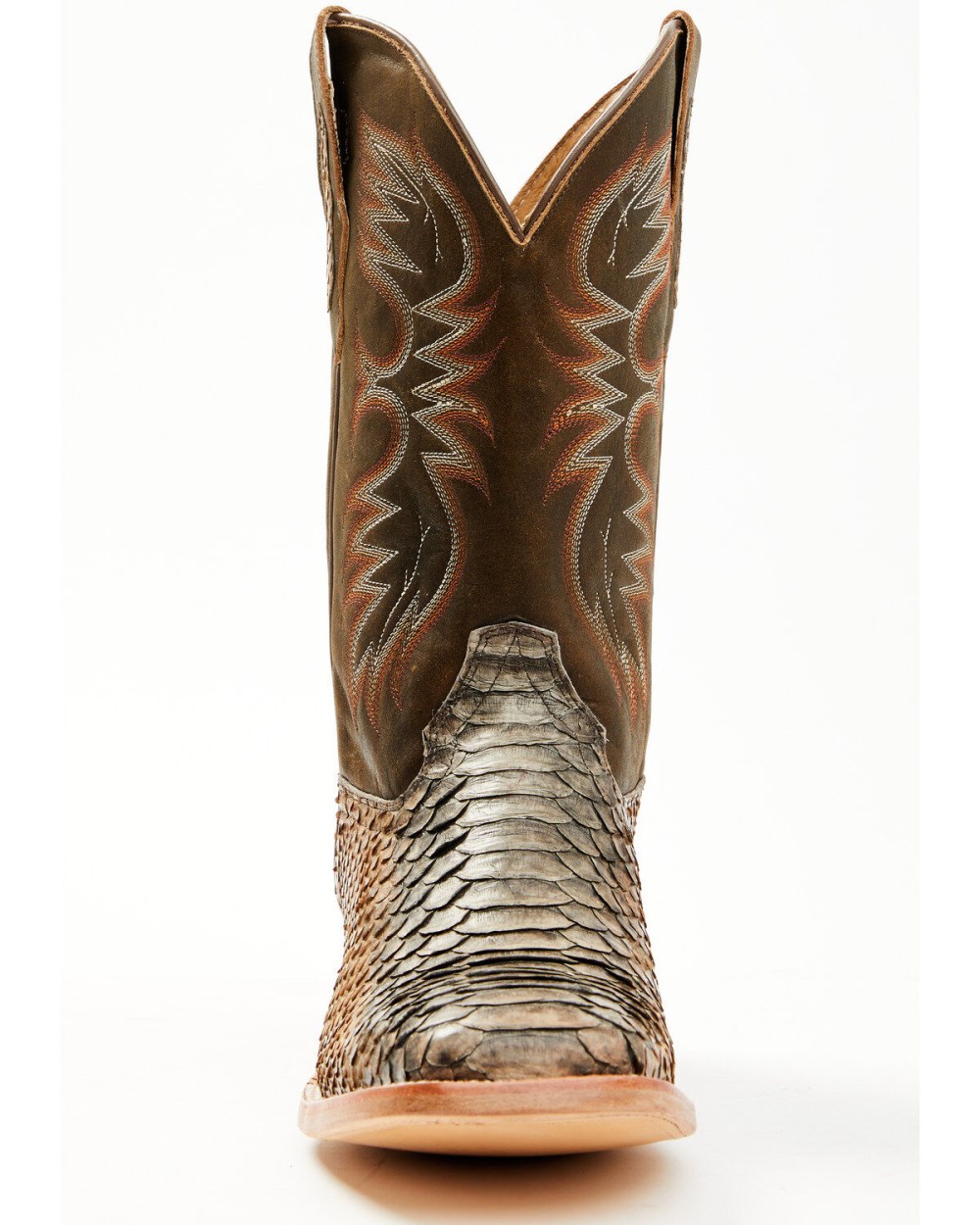 Cody James - Men's Python Exotic Western Boots - Broad Square Toe | Brown