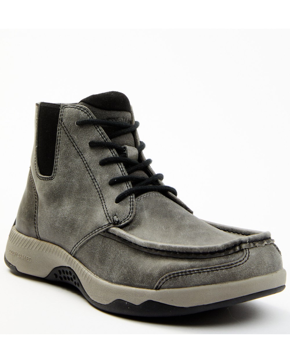 Cody James - Men's Trusted Glacier Lace-Up Casual Chelsea Boots - Moc Toe | Grey
