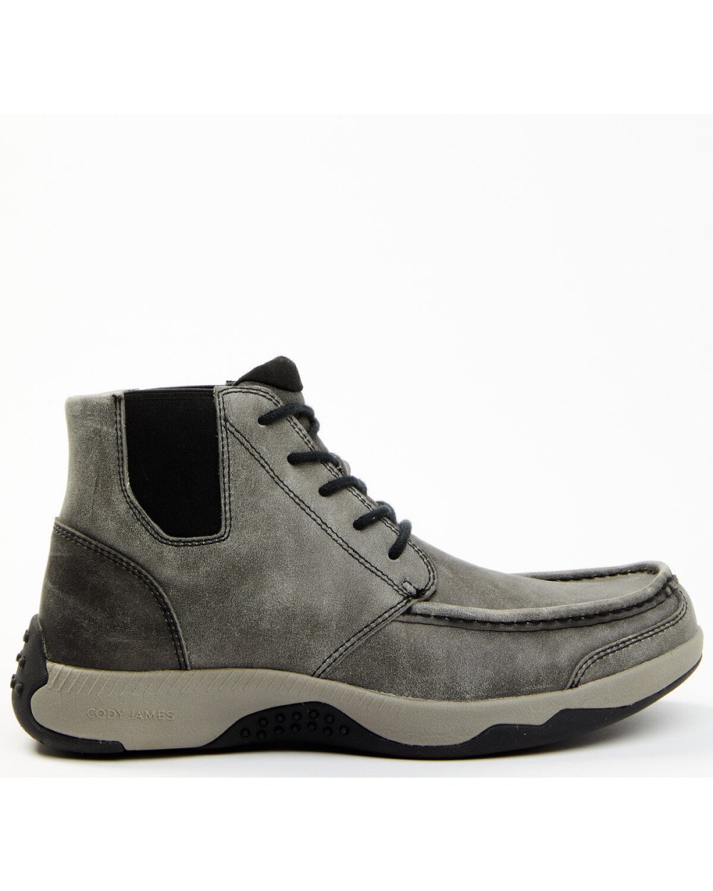 Cody James - Men's Trusted Glacier Lace-Up Casual Chelsea Boots - Moc Toe | Grey