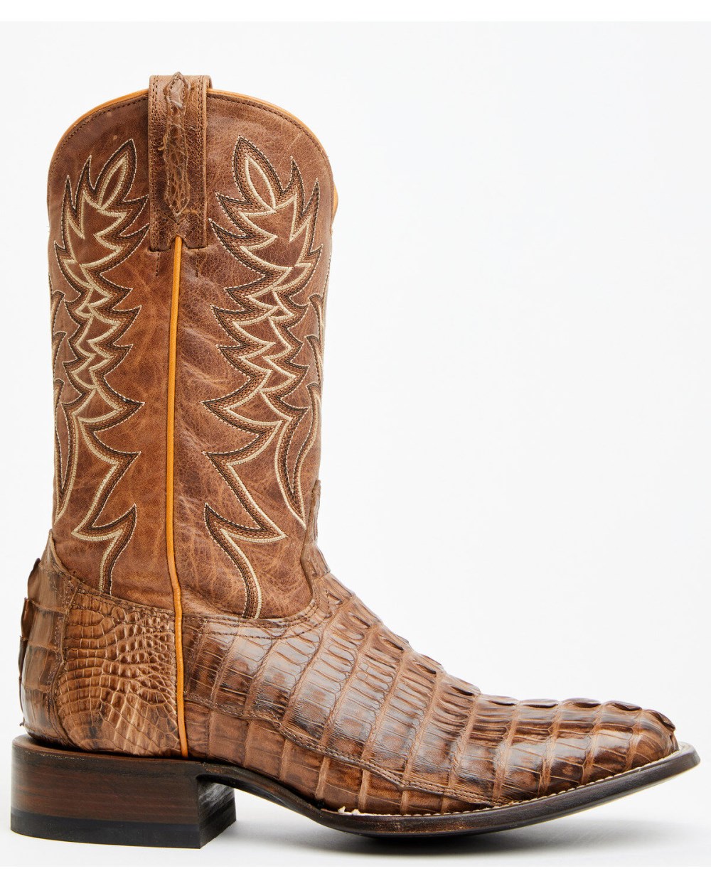 Cody James - Men's Exotic Caiman Tail Western Boots - Broad Square Toe | Brown