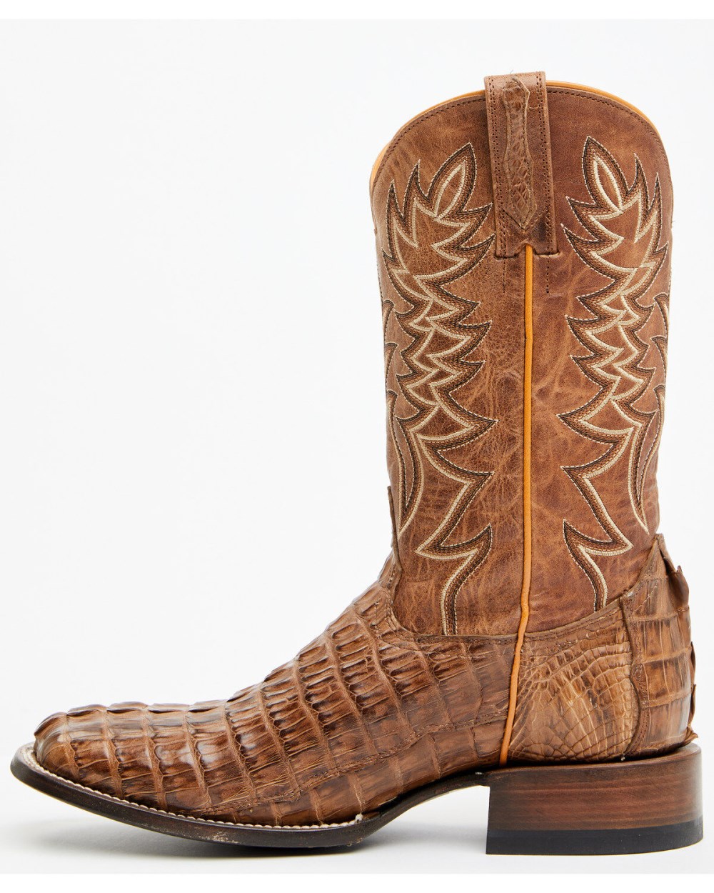 Cody James - Men's Exotic Caiman Tail Western Boots - Broad Square Toe | Brown