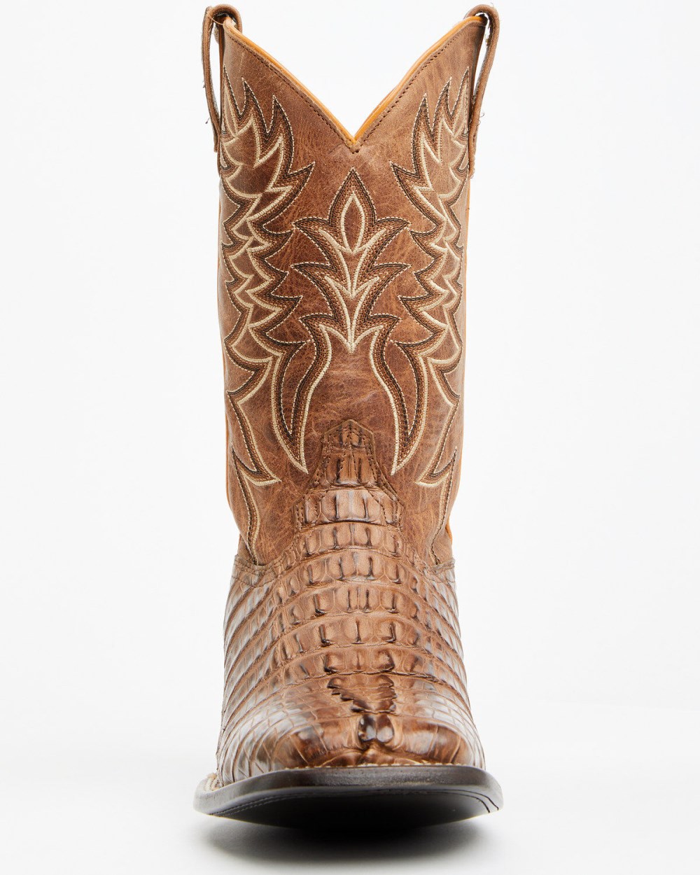 Cody James - Men's Exotic Caiman Tail Western Boots - Broad Square Toe | Brown