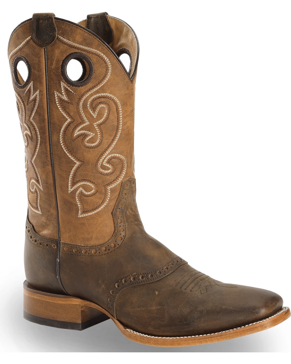 Cody James - Men's Saddle Vamp Western Boots - Broad Square Toe | Brown