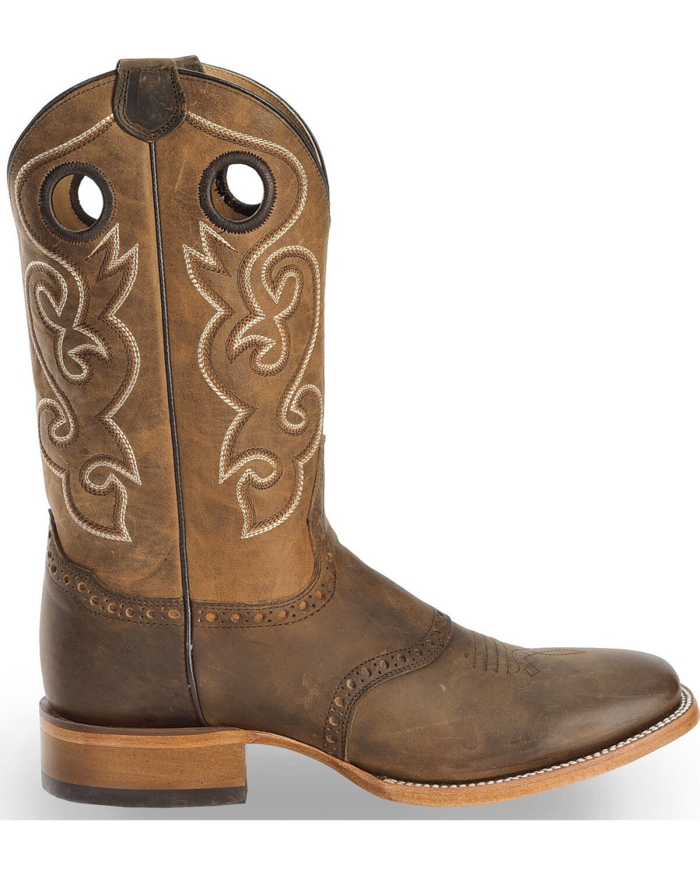 Cody James - Men's Saddle Vamp Western Boots - Broad Square Toe | Brown