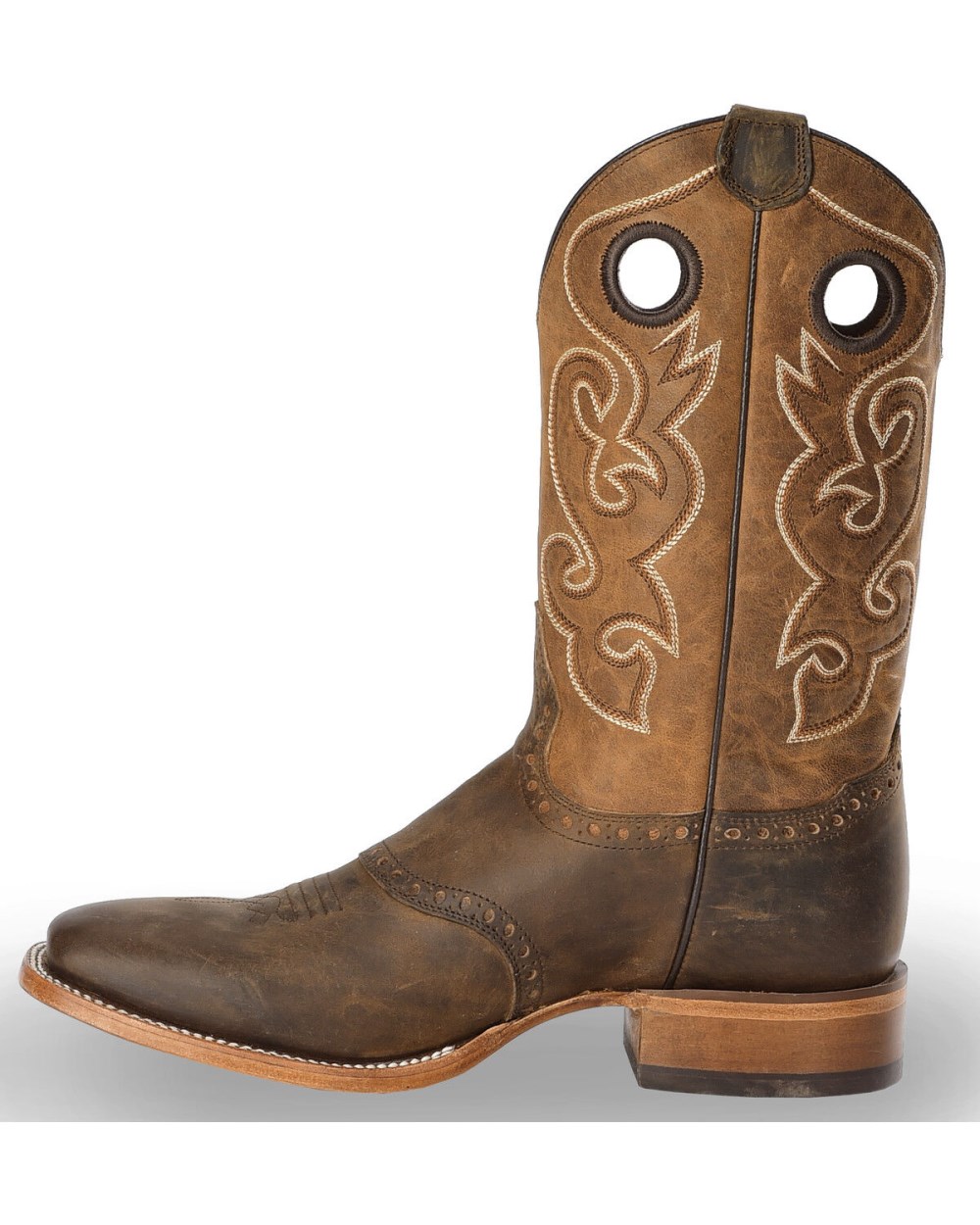 Cody James - Men's Saddle Vamp Western Boots - Broad Square Toe | Brown