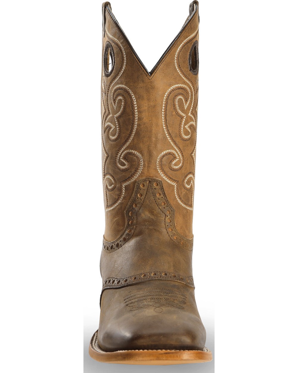 Cody James - Men's Saddle Vamp Western Boots - Broad Square Toe | Brown