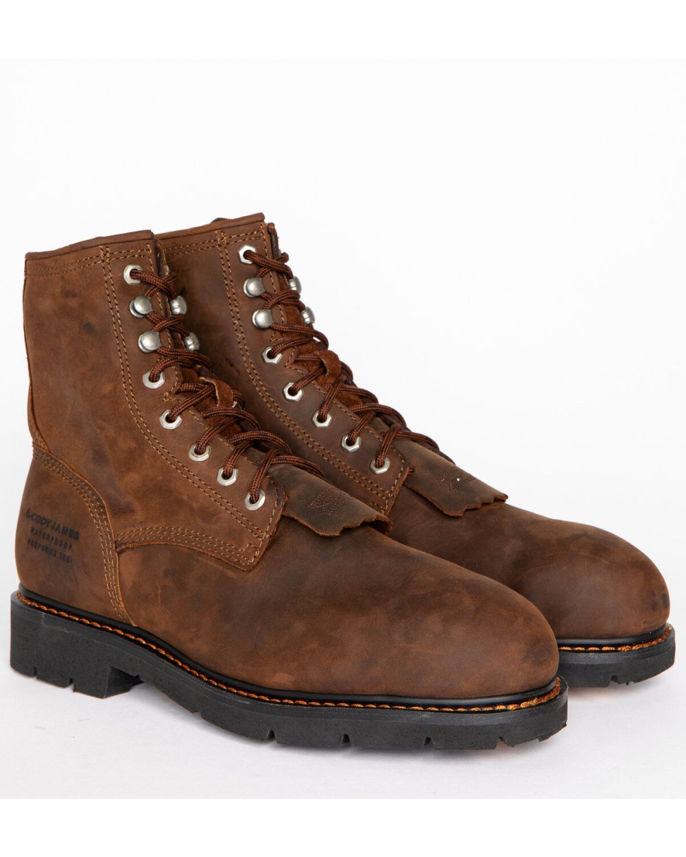 Cody James - Comp Toe Waterproof Kiltie Work Boots | Brown