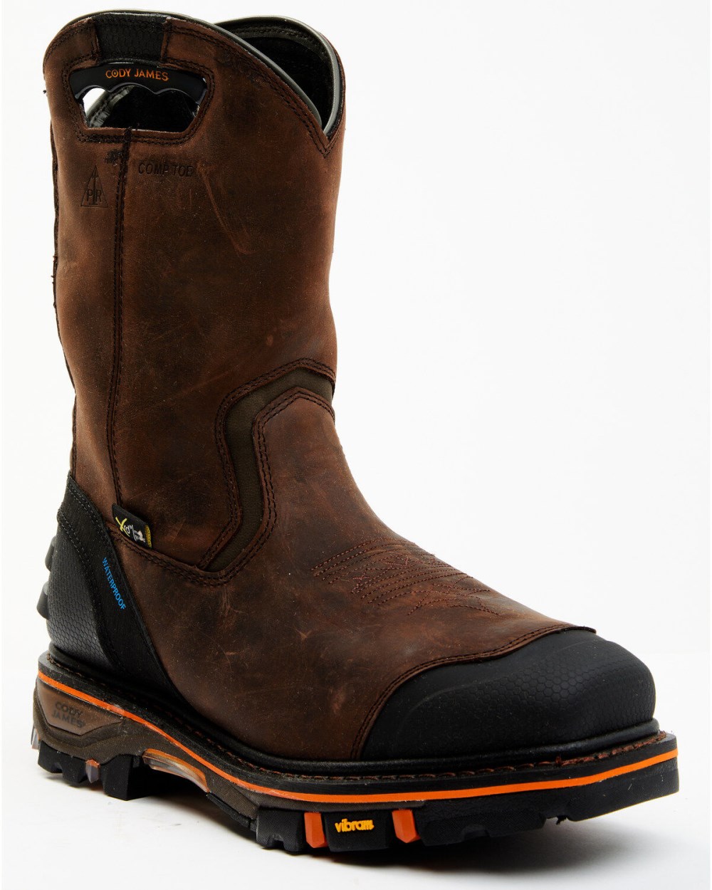Cody James - Men's Waterproof Met Guard Western Work Boots - Composite Toe | Brown