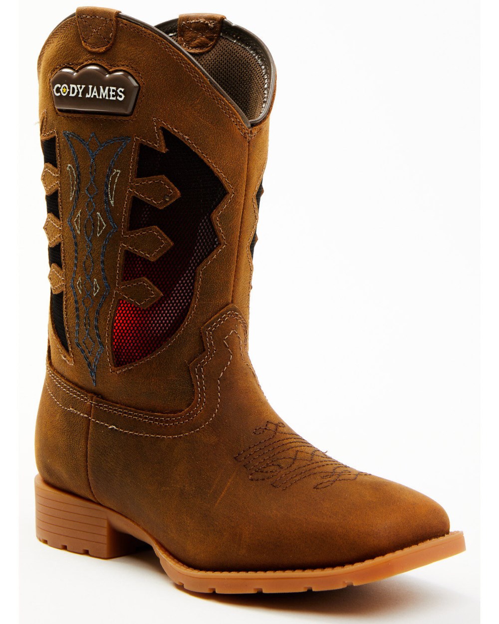 Cody James - Boys' Light Up Western Boots - Broad Square Toe | Brown