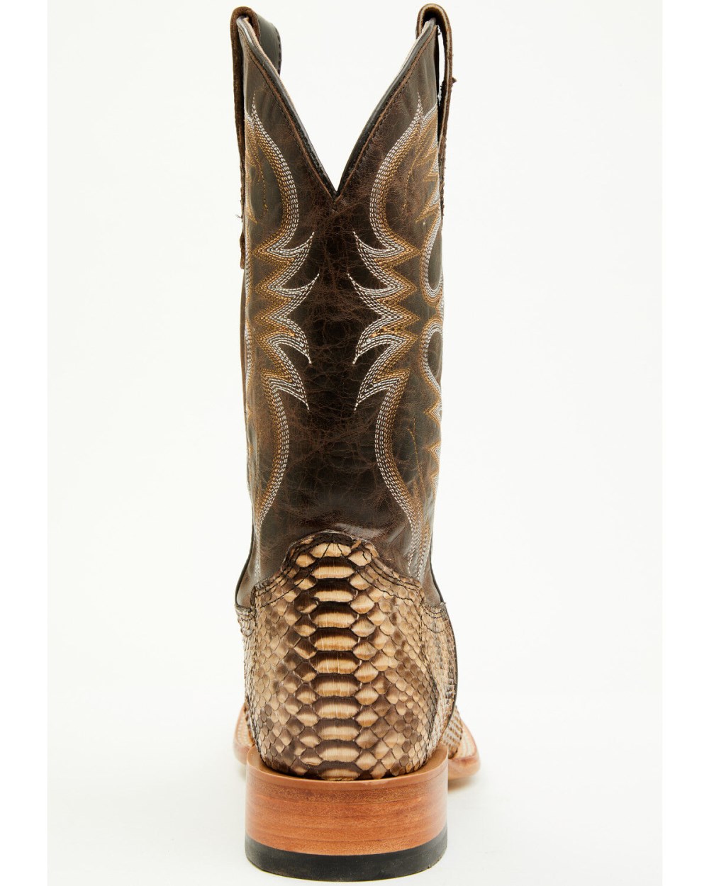 Cody James - Men's Exotic Python Western Boots - Broad Square Toe | Dark Brown