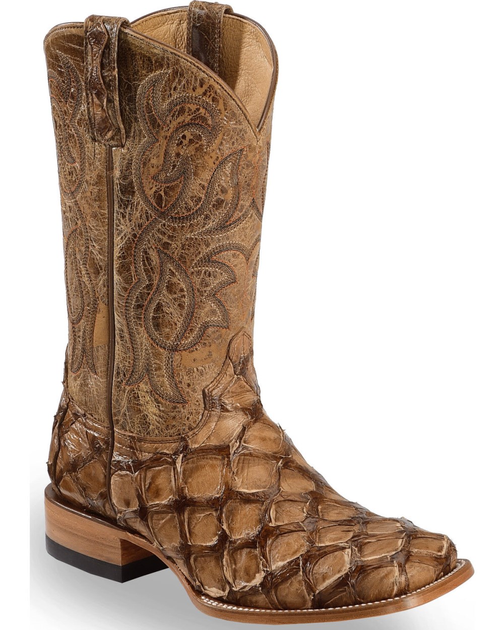 Cody James - Men's Pirarucu Exotic Boots - Broad Square Toe | Brown