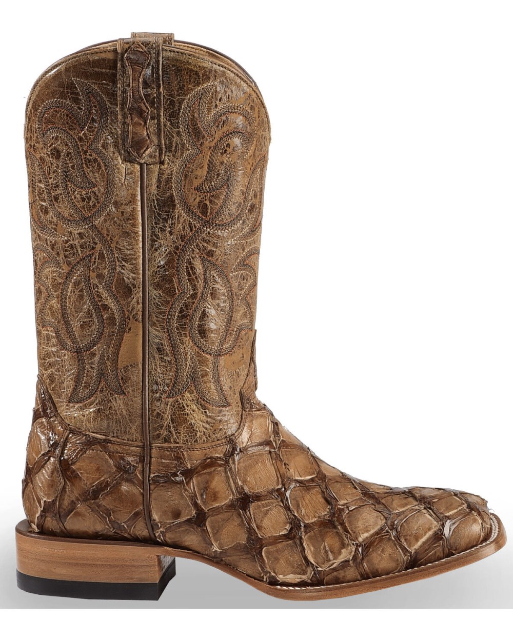 Cody James - Men's Pirarucu Exotic Boots - Broad Square Toe | Brown