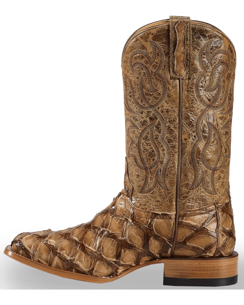 Cody James - Men's Pirarucu Exotic Boots - Broad Square Toe | Brown