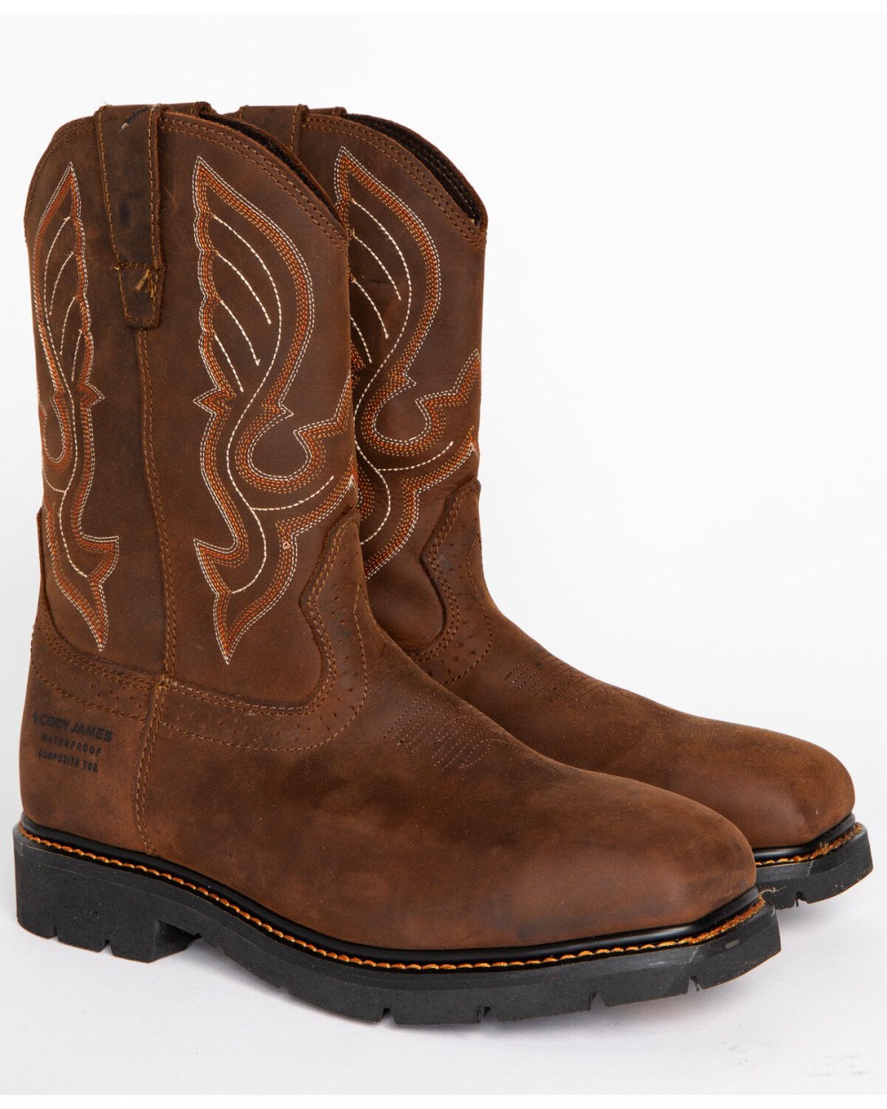 Cody James - Men's Waterproof Composite Toe Pull On Work Boots | Brown