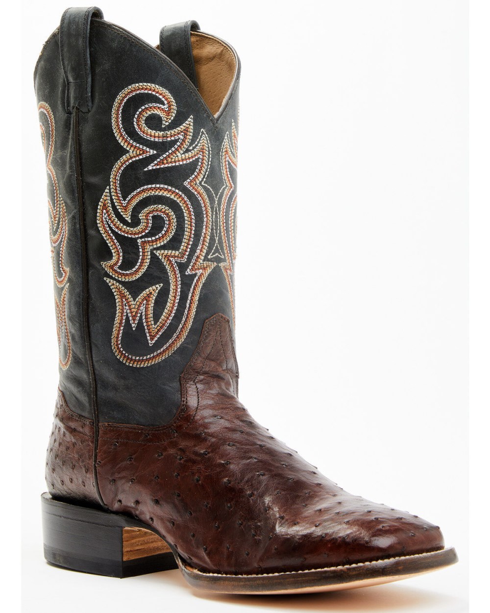 Cody James - Men's Exotic Full Quill Ostrich Western Boots - Broad Square Toe | Chocolate