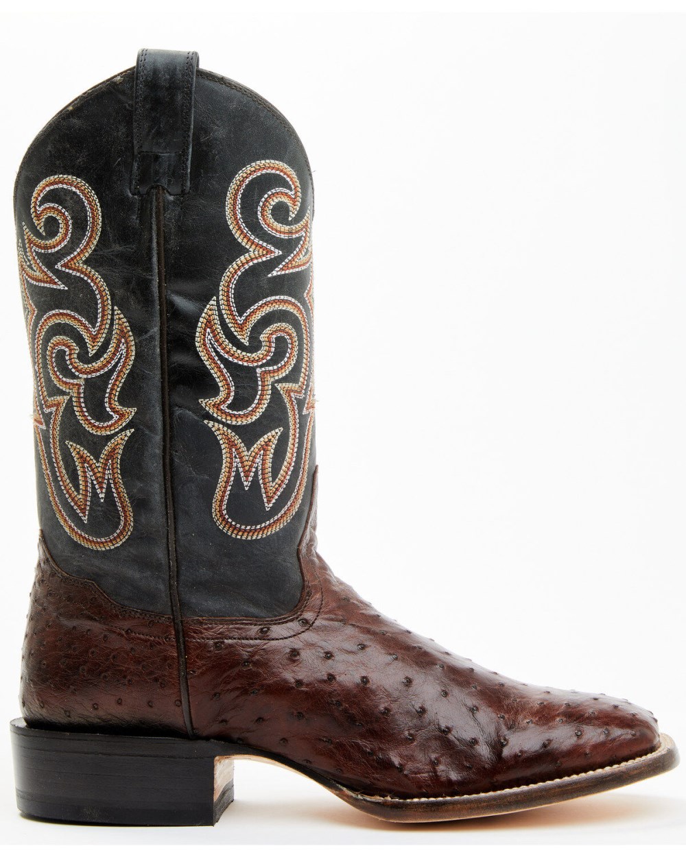 Cody James - Men's Exotic Full Quill Ostrich Western Boots - Broad Square Toe | Chocolate