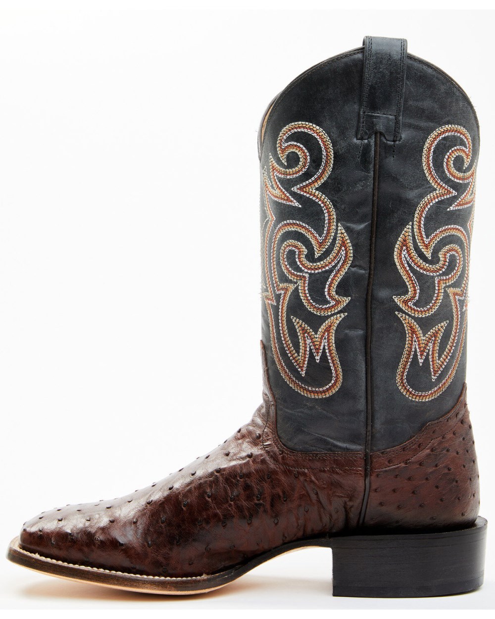 Cody James - Men's Exotic Full Quill Ostrich Western Boots - Broad Square Toe | Chocolate