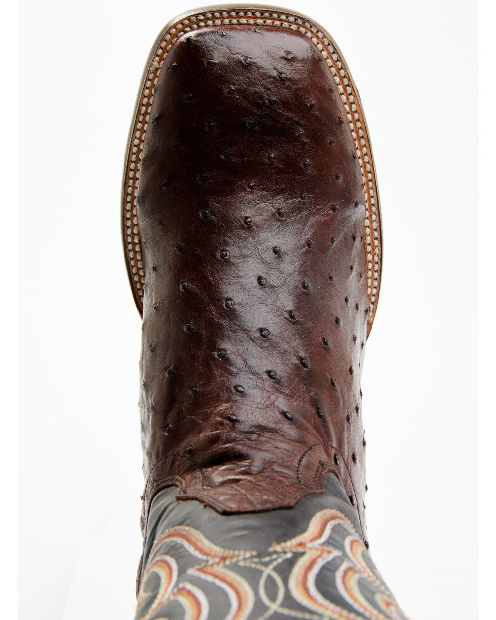 Cody James - Men's Exotic Full Quill Ostrich Western Boots - Broad Square Toe | Chocolate