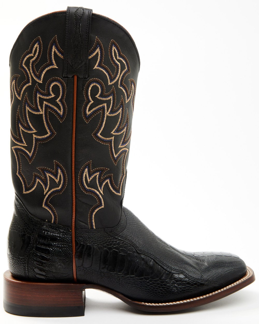 Cody James - Men's Exotic Ostrich Leg Western Boots - Broad Square Toe | Black