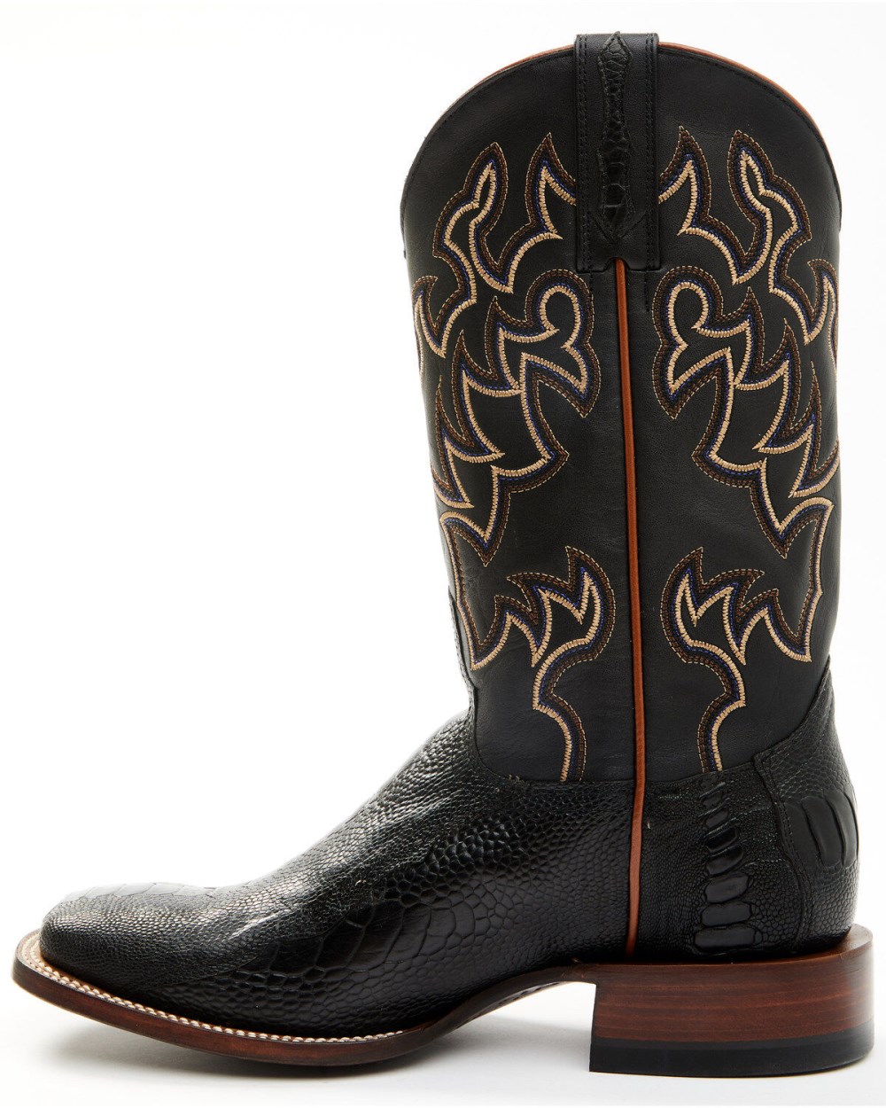 Cody James - Men's Exotic Ostrich Leg Western Boots - Broad Square Toe | Black