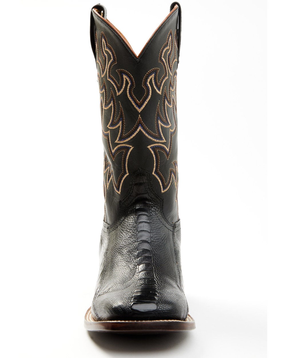 Cody James - Men's Exotic Ostrich Leg Western Boots - Broad Square Toe | Black