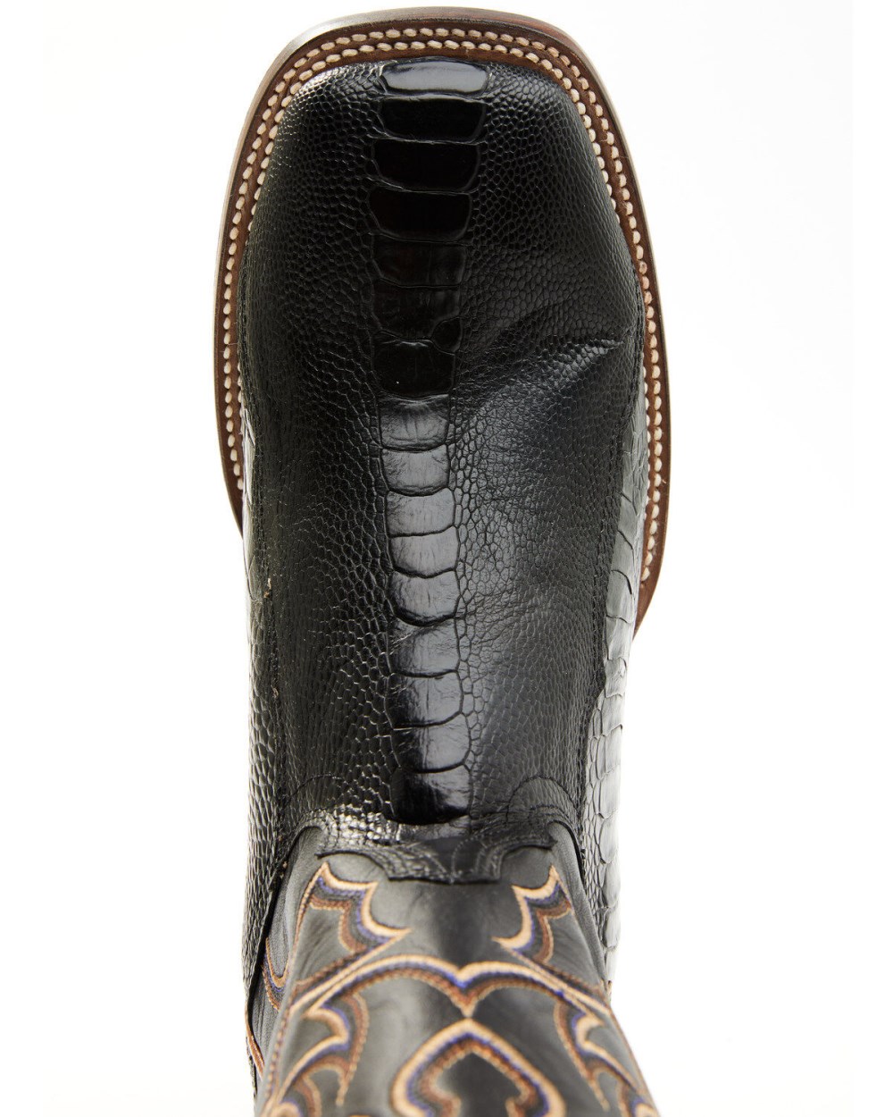 Cody James - Men's Exotic Ostrich Leg Western Boots - Broad Square Toe | Black