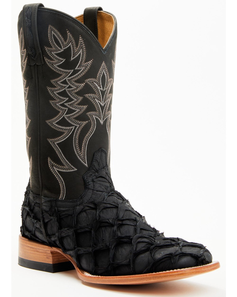 Cody James - Men's Exotic Pirarucu Western Boots - Broad Square Toe | Black