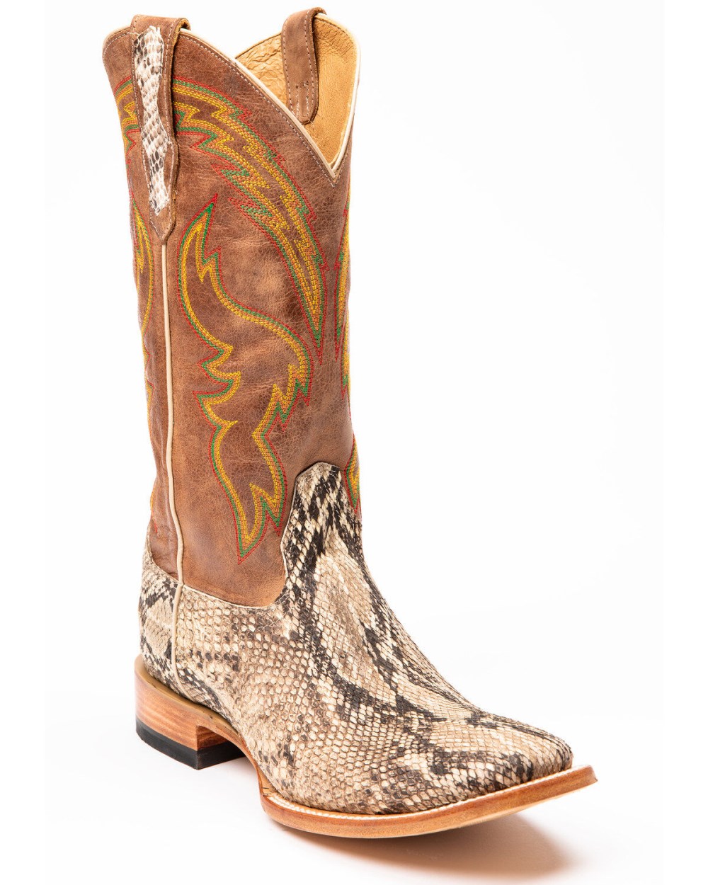 Cody James - Men's Exotic Python Western Boots - Broad Square Toe | Brown