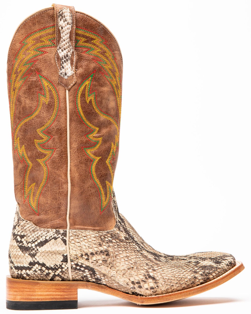 Cody James - Men's Exotic Python Western Boots - Broad Square Toe | Brown