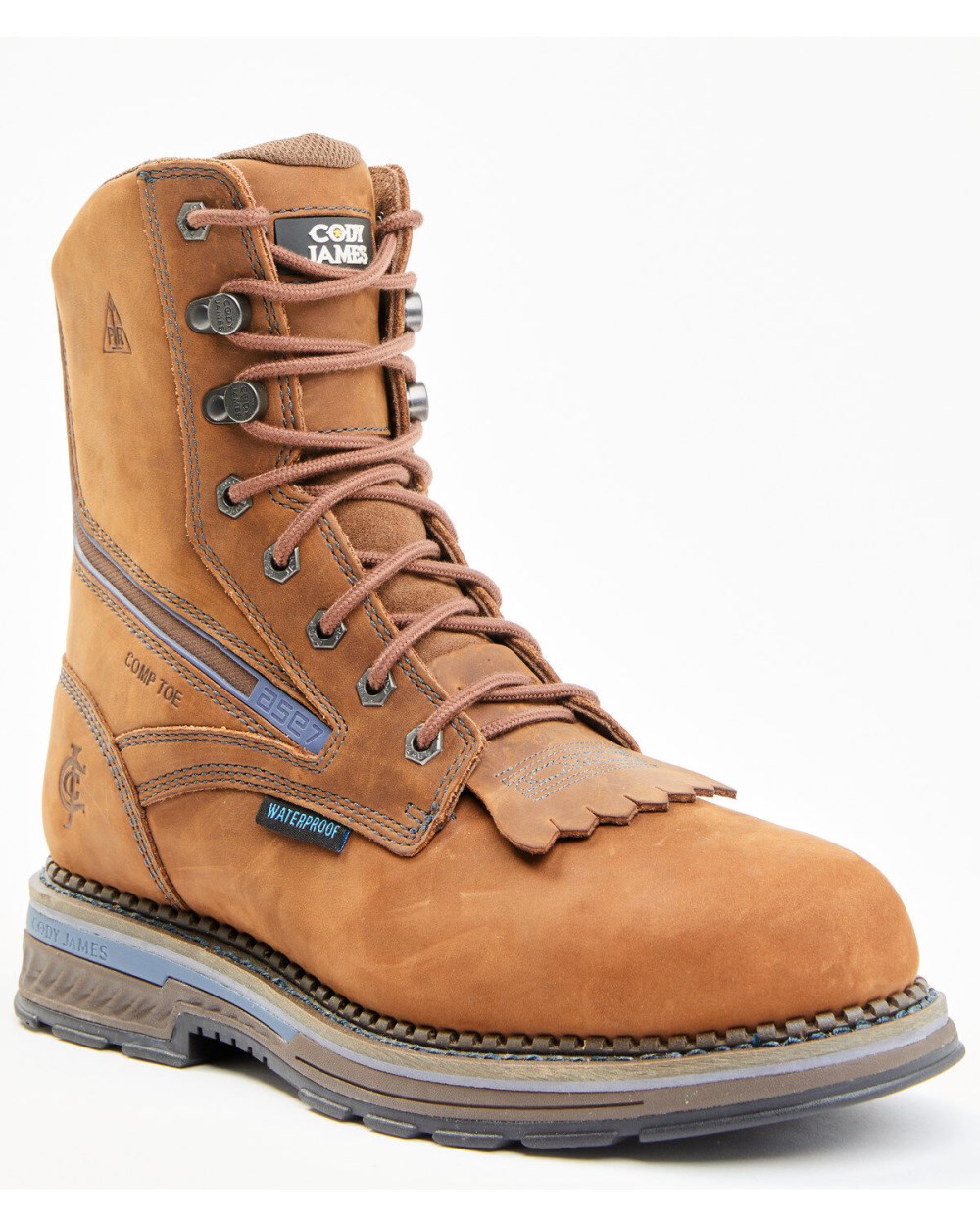 Cody James - Men's Disrupter Lacer Waterproof Work Boots - Composite Toe | Brown