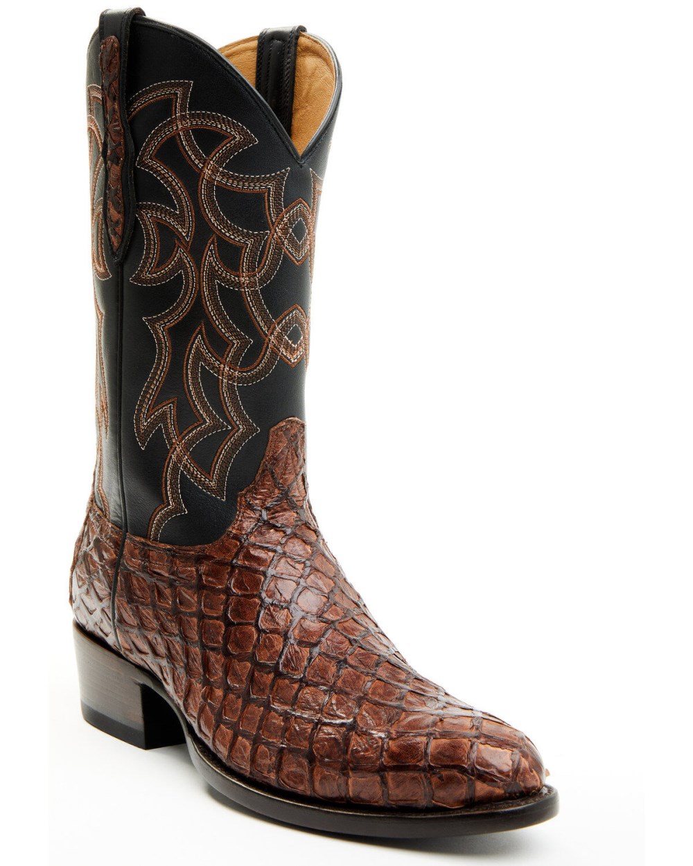 Cody James - Men's Exotic Pirarucu Western Boots - Round Toe | Dark Brown