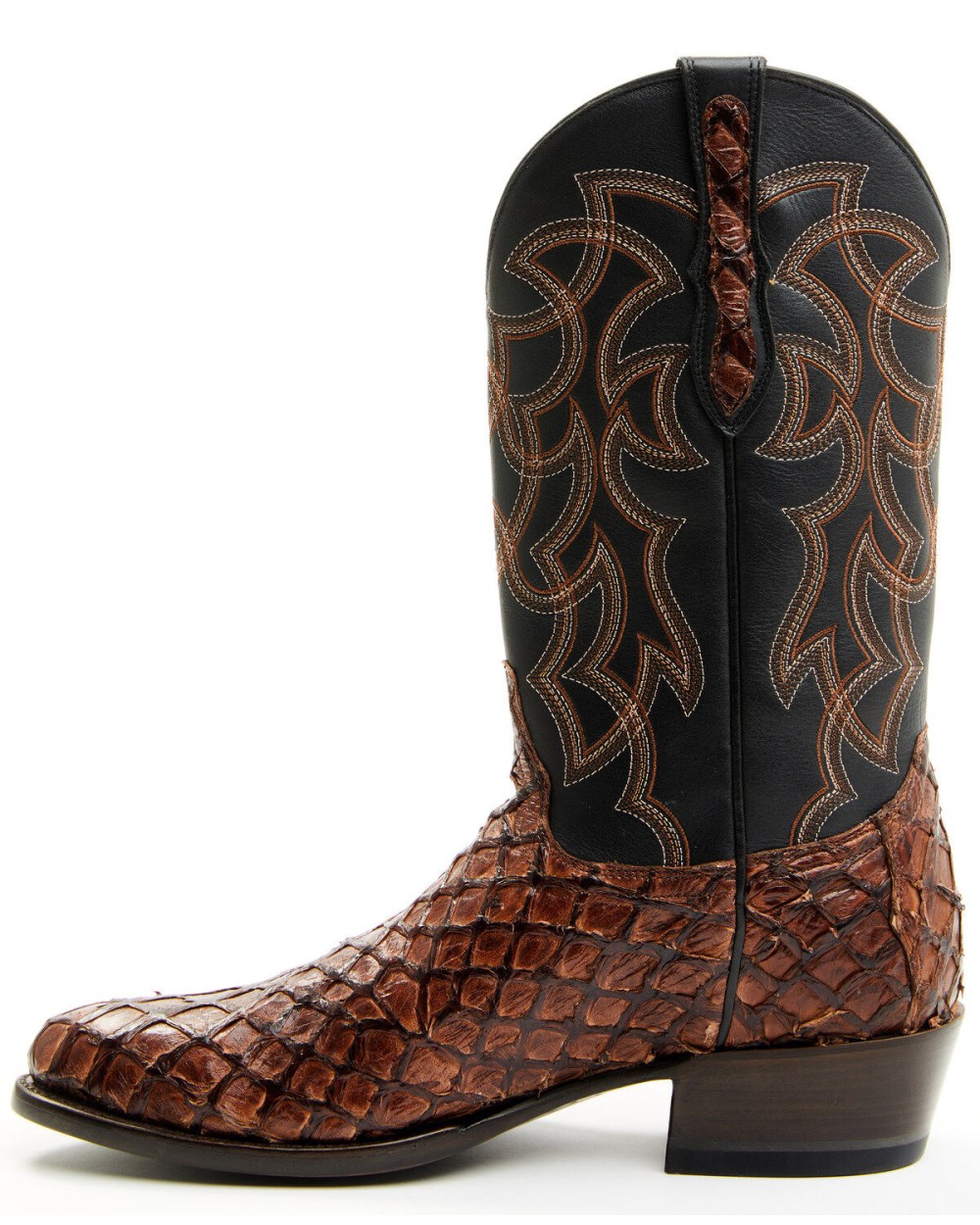 Cody James - Men's Exotic Pirarucu Western Boots - Round Toe | Dark Brown