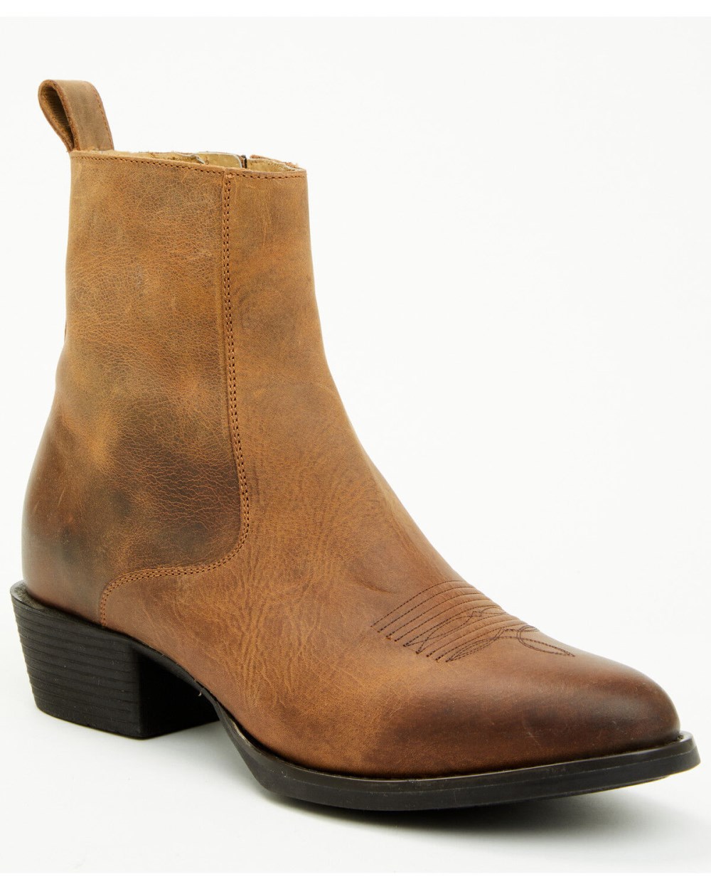 Cody James - Men's Larsen Western Ankle Boots - Round Toe | Brown