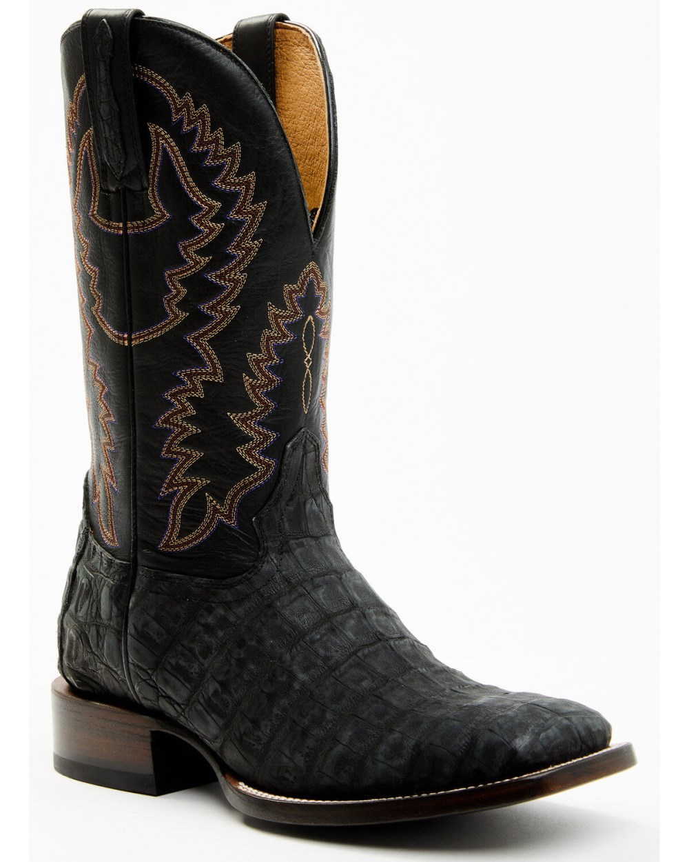 Cody James - Men's Exotic Caiman Belly Western Boots - Broad Square Toe | Black