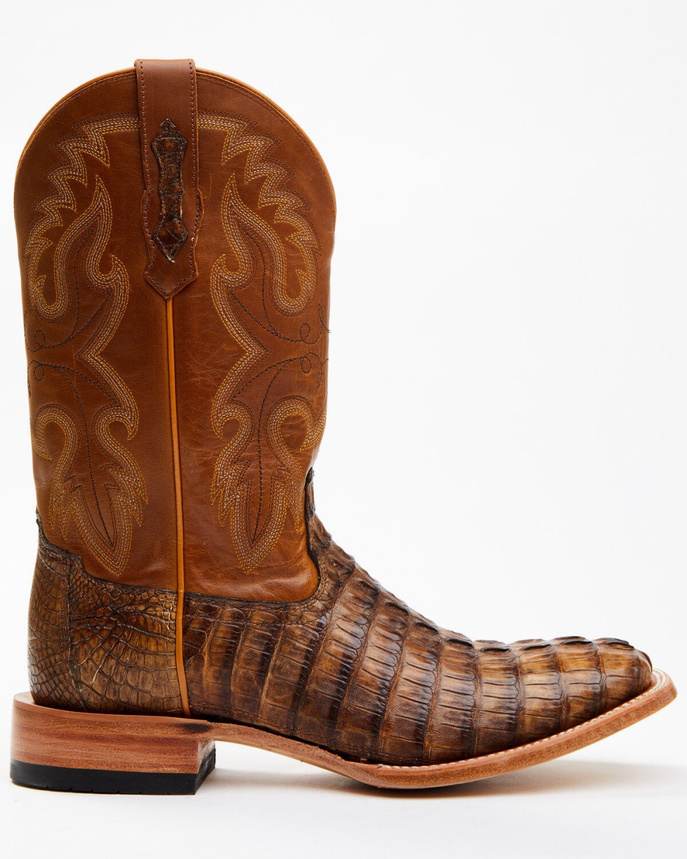 Cody James - Men's Exotic Caiman Tail Skin Western Boots - Broad Square Toe | Brown