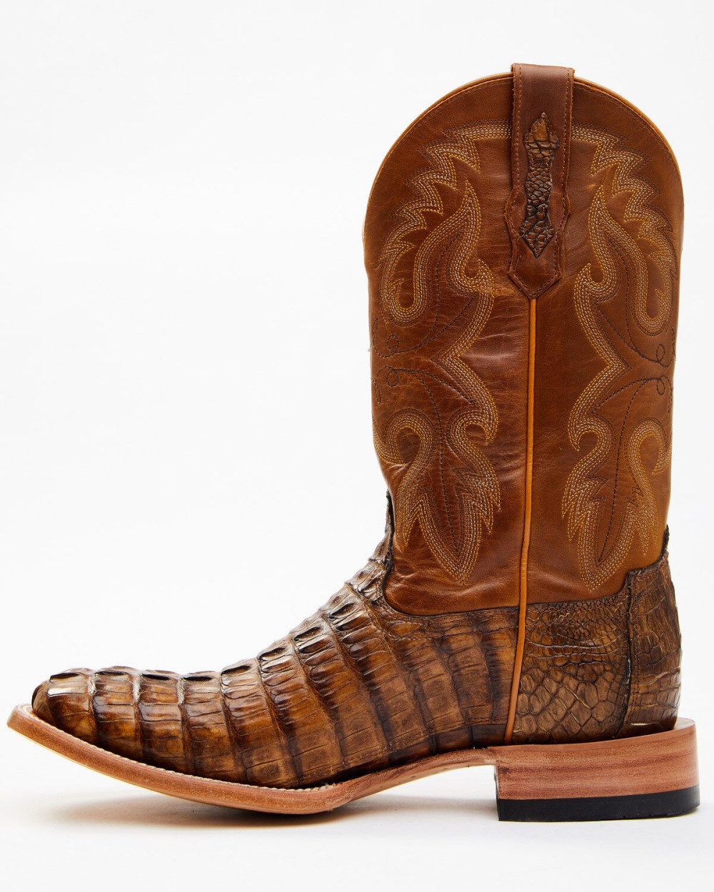 Cody James - Men's Exotic Caiman Tail Skin Western Boots - Broad Square Toe | Brown