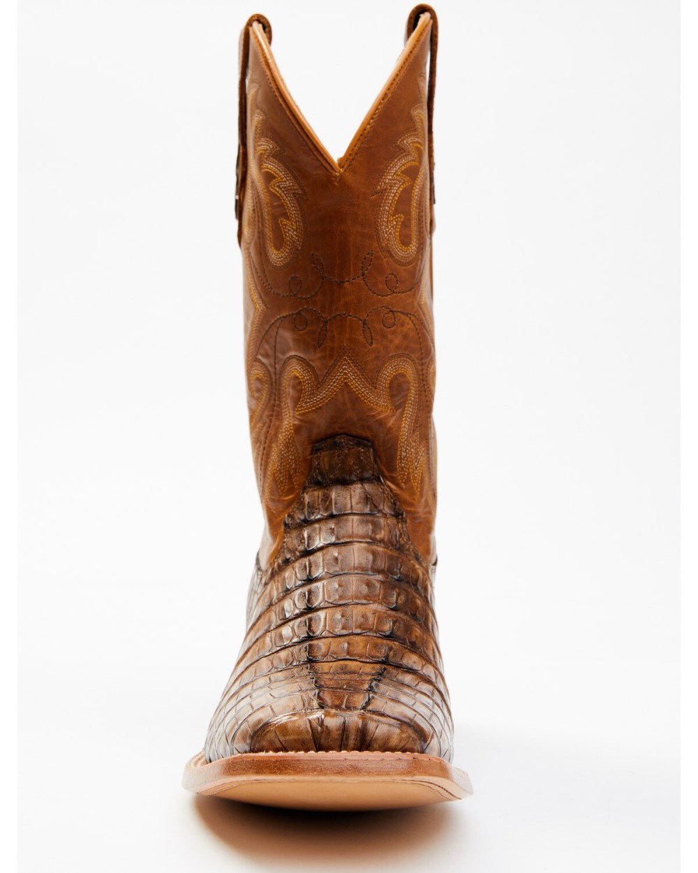Cody James - Men's Exotic Caiman Tail Skin Western Boots - Broad Square Toe | Brown