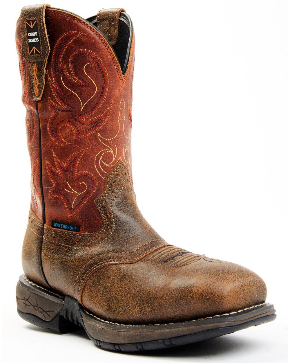 Cody James - Men's Nano Lite Waterproof Western Work Boots - Composite Toe | Orange