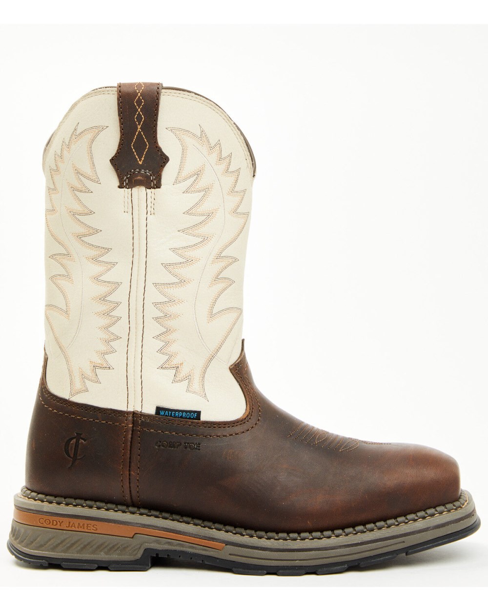 Cody James - Men's Tyche Palace Pull-On Waterproof Work Boots - Composite Toe | Ivory