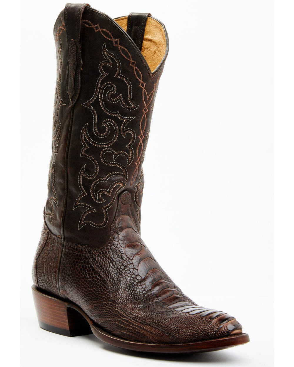 Cody James - Men's Exotic Ostrich Leg Western Boots - Round Toe | Brown