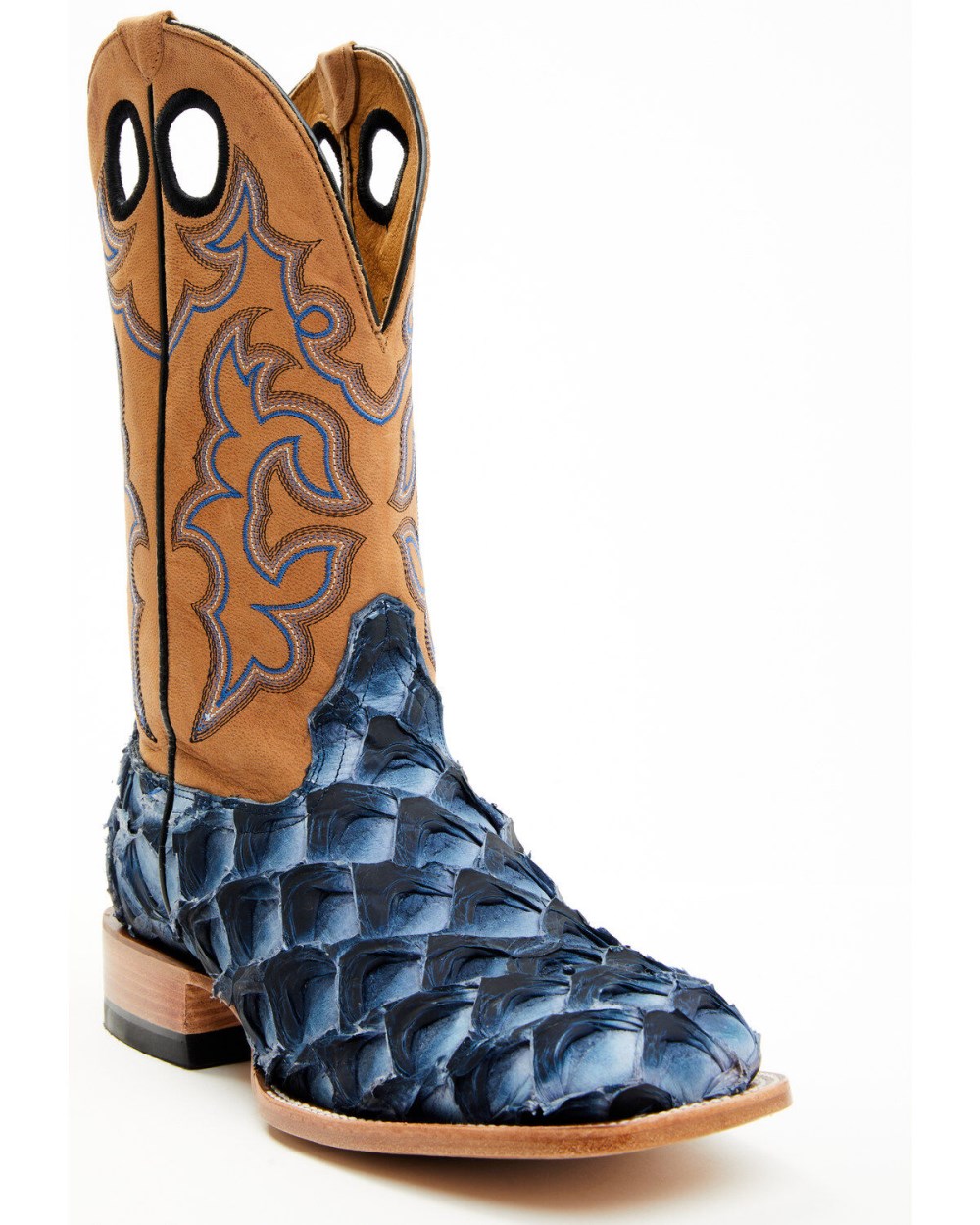Cody James - Men's Exotic Pirarucu Western Boots - Broad Square Toe | Blue