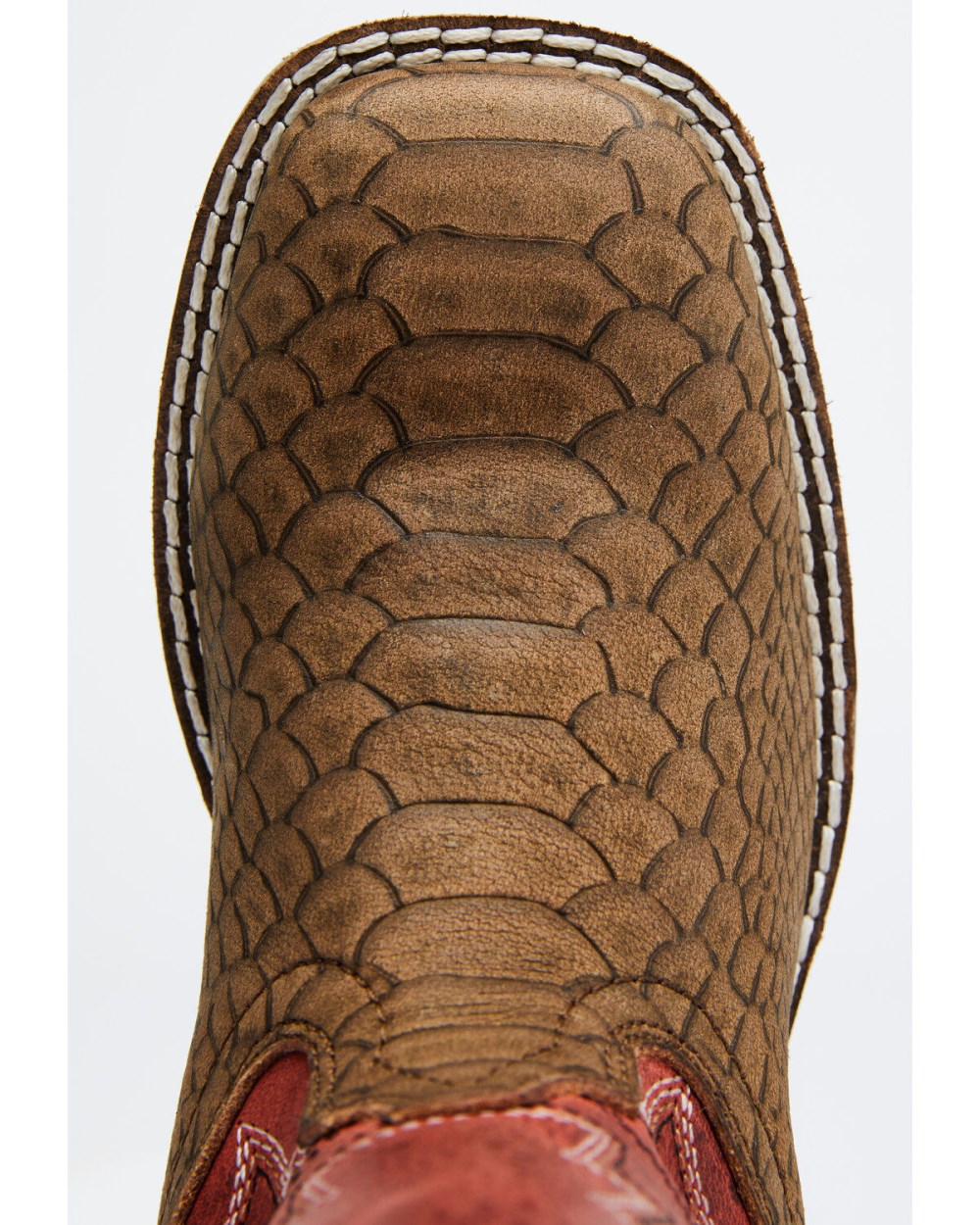 Cody James - Boys' Reptile Print Western Boots - Broad Square Toe | Red/brown