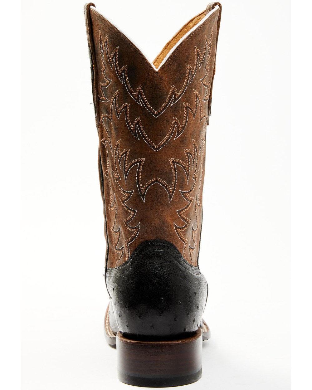 Cody James - Men's Saddle Black Full-Quill Ostrich Exotic Western Boots - Broad Square Toe | Black