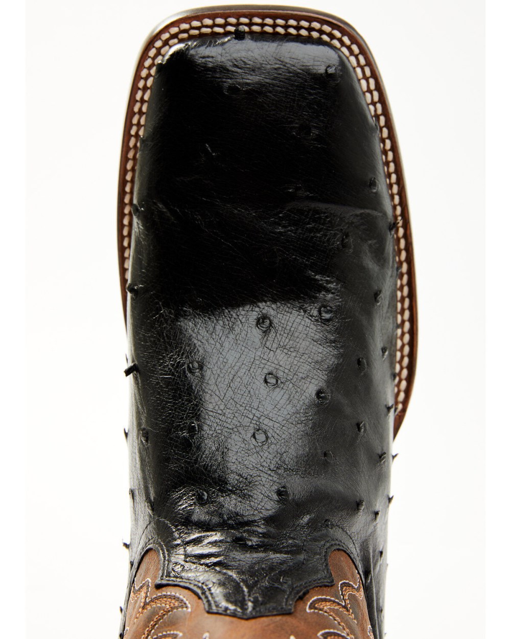 Cody James - Men's Saddle Black Full-Quill Ostrich Exotic Western Boots - Broad Square Toe | Black