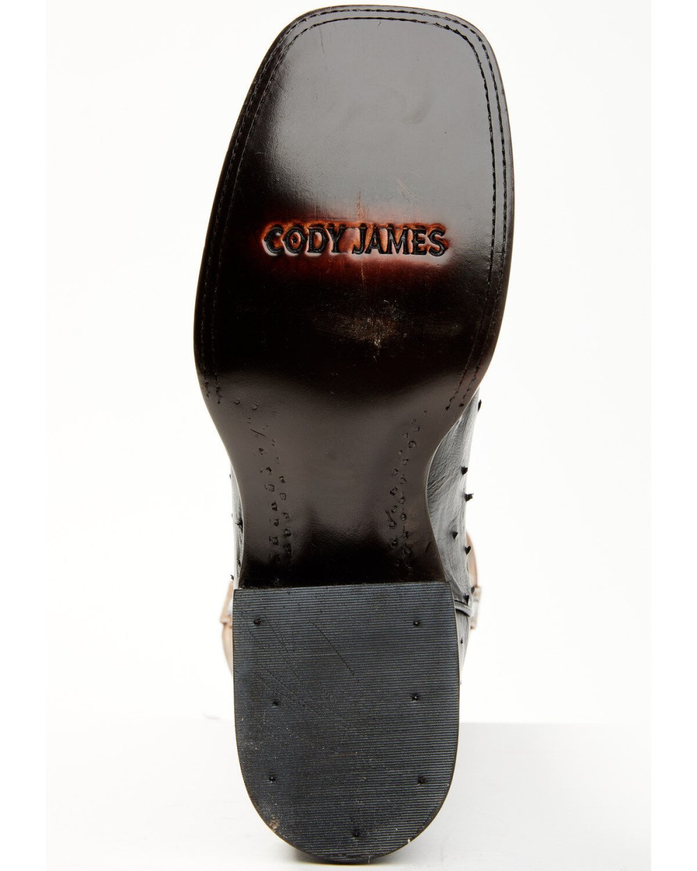 Cody James - Men's Saddle Black Full-Quill Ostrich Exotic Western Boots - Broad Square Toe | Black