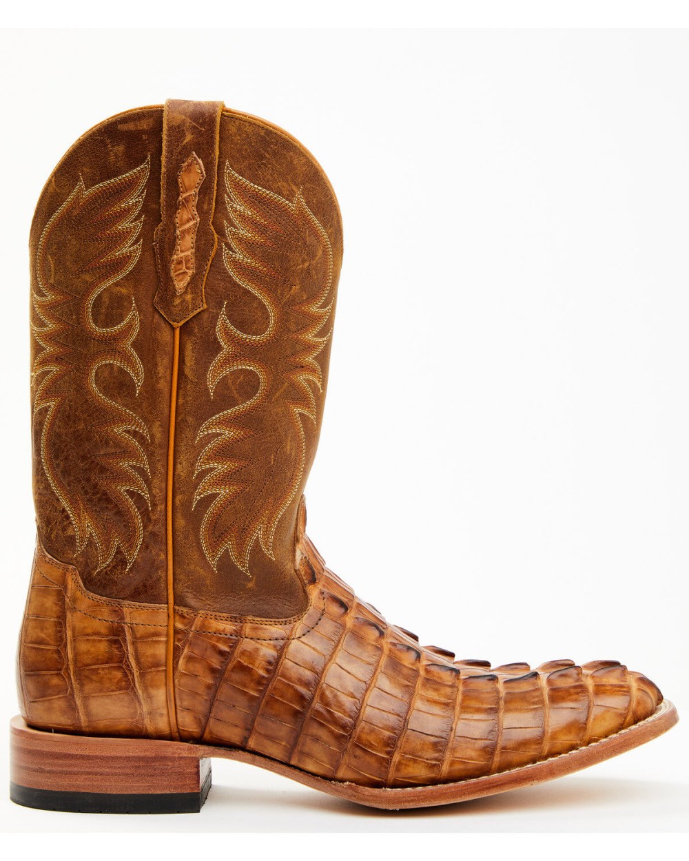 Cody James - Men's Caiman Cognac 12" Exotic Western Boots - Broad Square Toe | Tan