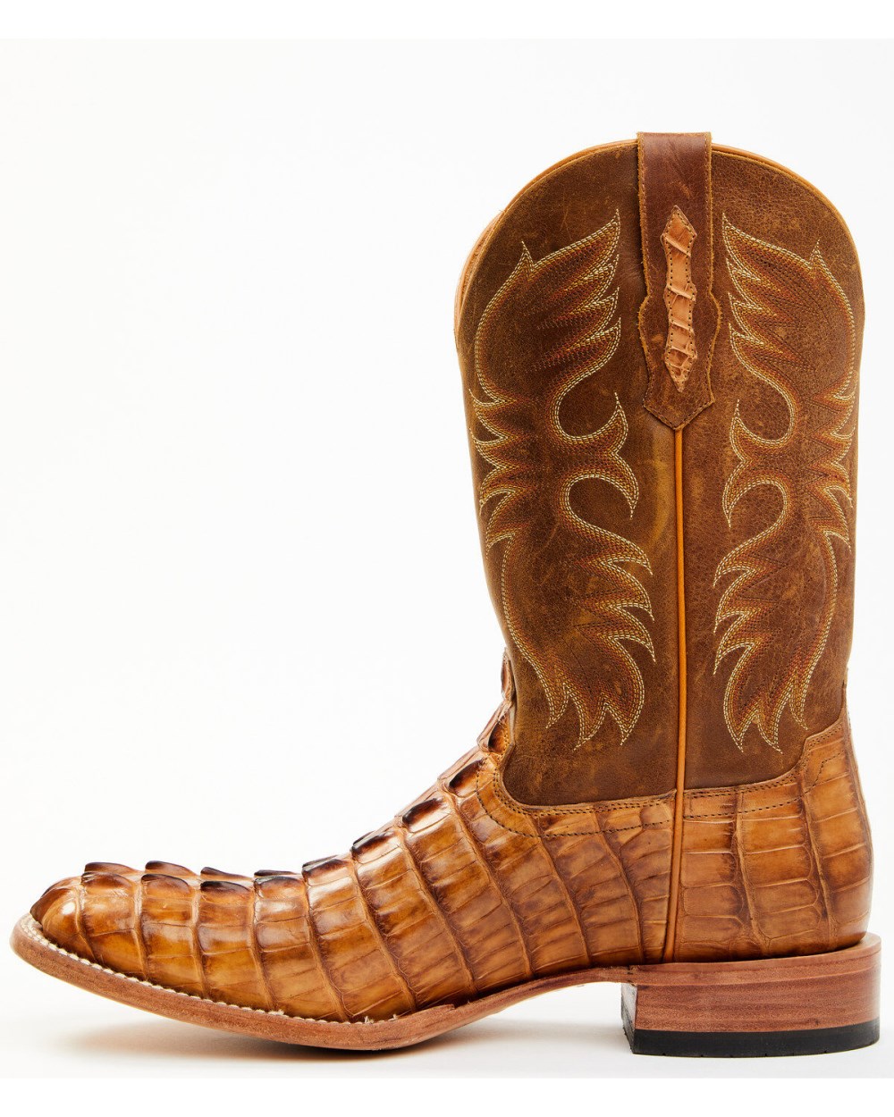 Cody James - Men's Caiman Cognac 12" Exotic Western Boots - Broad Square Toe | Tan